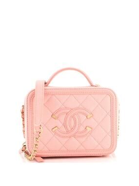 Chanel Filigree Vanity Case Quilted #324265C24B